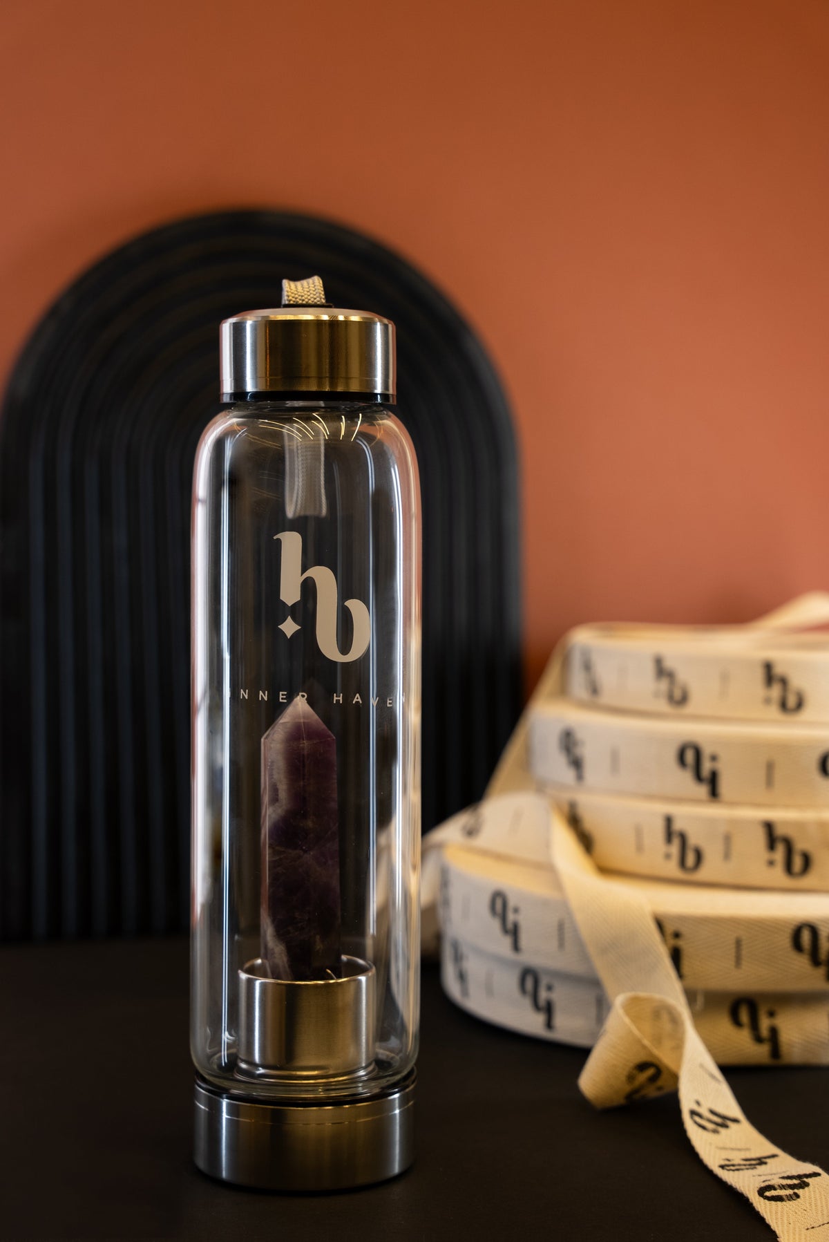 Your perfect pair to amplify your energy: Crystal Water Bottle + Selenite Charging Plate