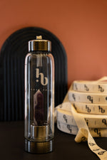 Your perfect pair to amplify your energy: Crystal Water Bottle + Selenite Charging Plate