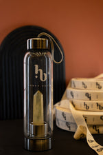 Your perfect pair to amplify your energy: Crystal Water Bottle + Selenite Charging Plate