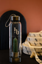 Your perfect pair to amplify your energy: Crystal Water Bottle + Selenite Charging Plate